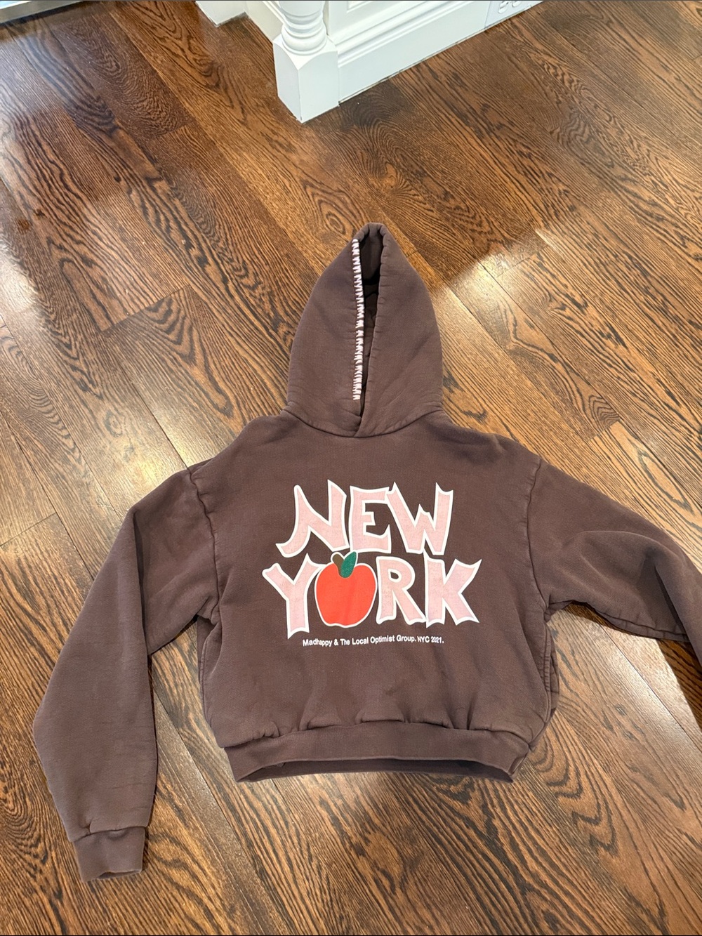 Madhappy Brown Hoodie with Contrast Stitching